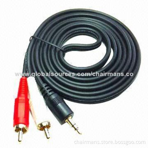 3.5mm to 2 RCA Audio Cable, Made of Copper Material, Black Color
